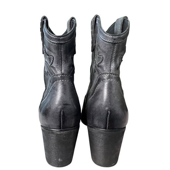 Carlos Santana Austin Gray Leather Cowgirl Ankle Boots Booties Size 7 - Picture 6 of 13